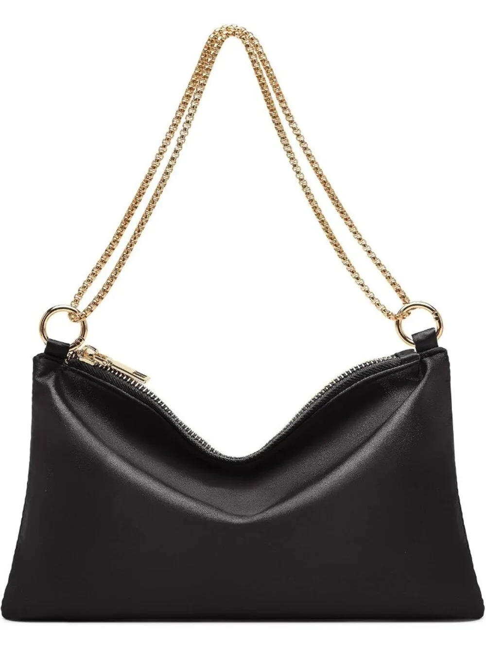 👜Women's Black Evening Handbag Satin Shoulder Bag Cocktail Party Wedding Purse